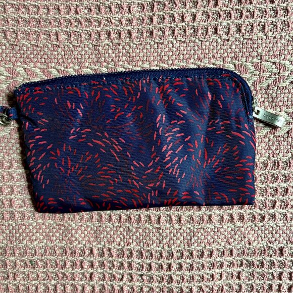 Baggallini RFID blocking blue and red print wristlet - Picture 3 of 4